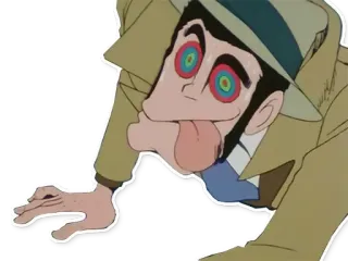 😜 Arsène Lupin III Lupin the 3rd Аниме, Мультфильм, Смешной, Люпен III, Арсен Люпен III, Персонаж whatsapp sticker