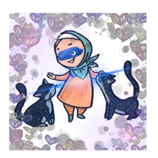 💙 cat, cartoon, sticker, cute, animals telegram sticker