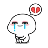 😭 triste, piangere, crepacuore, emotivo, cartoni animati, emoji whatsapp sticker