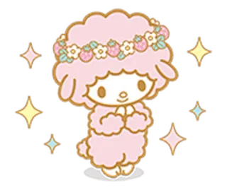 🤶 kawaii, fofo, ovelha, animal, desenho animado, adesivo telegram sticker