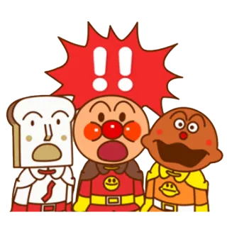 😳 Anpanman Anime, Kartun, Karakter, Lucu, Terkejut telegram sticker