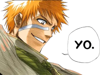 👋 yo. Anime, Yo, Naklejka, Komiks, Pomarańczowe włosy whatsapp sticker