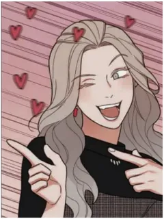 😉 woman, heart, winking, smiling, pointing whatsapp sticker