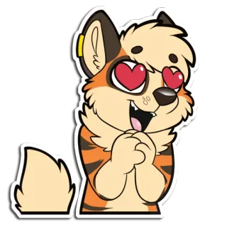 😍 furry cat furry, cat, love, heart eyes, cute, sticker, anthropomorphic, happy telegram sticker