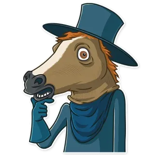 🐴 cavallo, animale, cartone animato, personaggio, adesivo whatsapp sticker