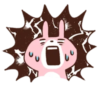 😱 만화, 토끼, 충격, 무서워, 공황, 귀여운 telegram sticker