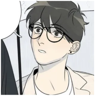 😕 mężczyzna, okulary, kolczyk, portret, osoba telegram sticker