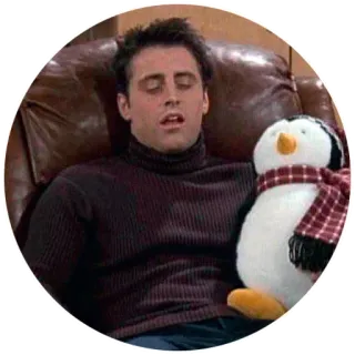 😴 Joey Tribbiani Friends Joey Tribbiani, Friends, Fernsehen, Pinguin, Couch, 90er whatsapp sticker