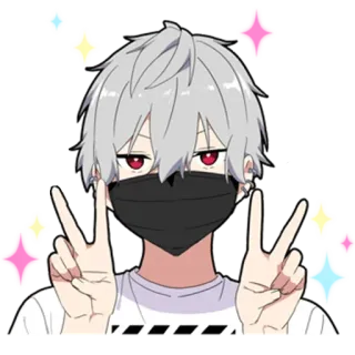 🎩 anime, sticker, youth, cute, boy, manga telegram sticker