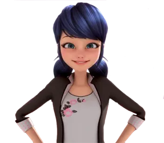 😁 Marinette Dupain-Cheng Miraculous: Tales of Ladybug & Cat Noir dessin animé, fille, Marinette, Miraculous Ladybug, animé, ado telegram sticker