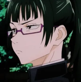 📝 Maki Zenin Jujutsu Kaisen anime, character, manga, glasses, serious telegram sticker