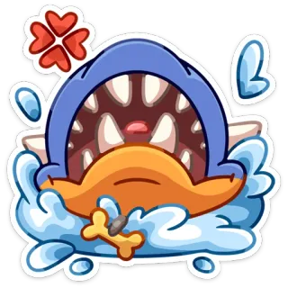 😠 สัตว์ประหลาด, การ์ตูน, น่ารัก, สัตว์, กระดูก, โคลเวอร์ telegram sticker