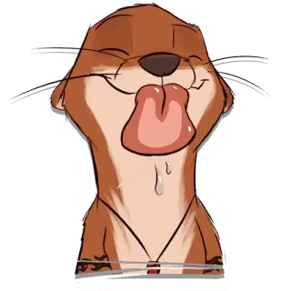 👅 выдра, милый, животное, смешной, мультфильм, язык, стикер telegram sticker