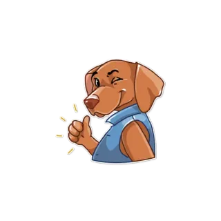 👍 cão, polegar para cima, animal, positivo, desenho animado, adesivo telegram sticker