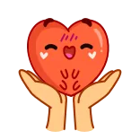 🤗 coração, mãos, amor, fofo, desenho animado telegram sticker