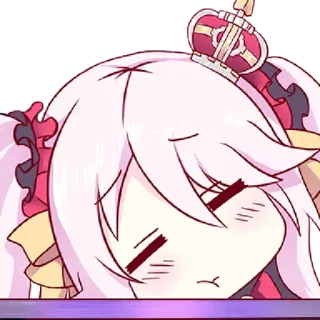 🥀 Anime, Kreskówka, Słodkie, Śpiący, Korona, Różowe włosy telegram sticker