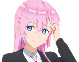 😊 Anime, Gadis, Rambut merah muda, Senyum, Imut telegram sticker