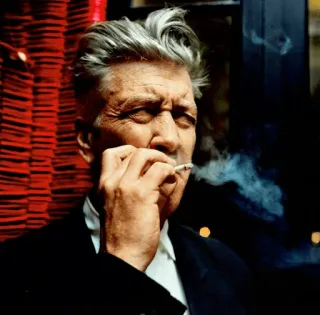 🚬 David Lynch smoking, cigarette, director, David Lynch, portrait telegram sticker