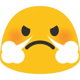 😤 angry, emoji, upset, frustrated, steaming, face, yellow telegram sticker
