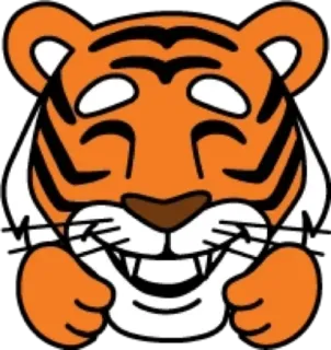 😀 tigre, animale, cartone animato, sorridente, felice whatsapp sticker