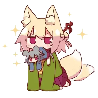 🦊 Anime, Renard, Kawaii, Personnage, Mignon, Chibi, Art numérique, Étincelle telegram sticker
