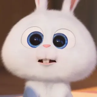 😦 Snowball The Secret Life of Pets conejo, blanco, animal, lindo, dibujos animados, caricatura whatsapp sticker
