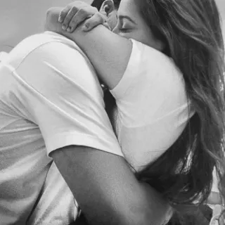 😍 abrazo, abrazar, amor, afecto, pareja, relación telegram sticker