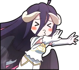 😚 Albedo Overlord anime, cartoon, cute, character telegram sticker