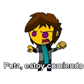 🖕 Puta, estoy comiendo Cartoon, Essen, Schimpfwort, Wütend telegram sticker
