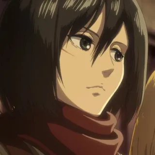 🗡 Mikasa Ackerman Attack on Titan Mikasa, anime, character, girl, scarf, aot, ackerman telegram sticker