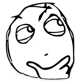 🤔 มีม, หน้า, คิด, สีหน้า, อินเทอร์เน็ต, ตลก, อารมณ์ขัน telegram sticker