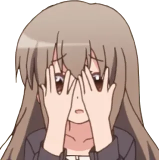 😳 Anime, Mädchen, Schüchtern, Süß, Versteckt telegram sticker