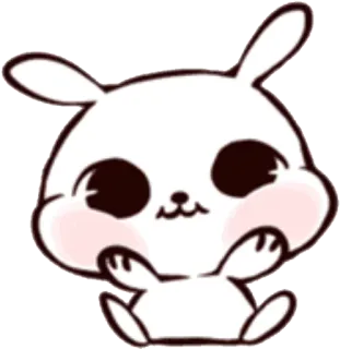 😌 кролик, милый, каваий, животное, мультик, наклейка telegram sticker