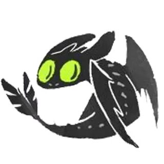 😬 Toothless How to Train Your Dragon dragón, furia nocturna, dibujos animados, película, animación, fantasía telegram sticker