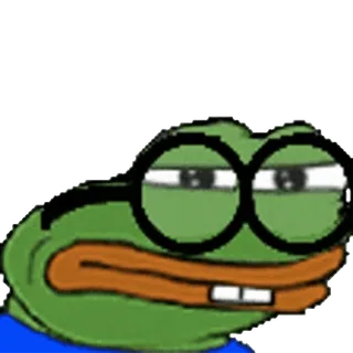 🤓 pepe, rana, nerd, occhiali, meme, cartone animato telegram sticker
