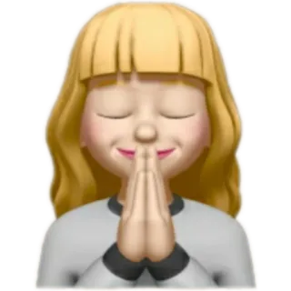 🙏 Эмодзи, Девушка, Молитва, Намасте, Благодарный telegram sticker
