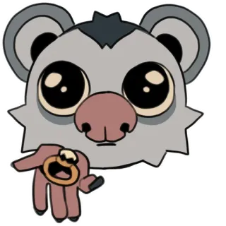💍 sticker, opossum, animal, cute, cartoon telegram sticker