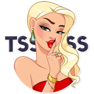 🤫 TSSSS женщина, блондинка, тсс, тс, девушка, жест, тихо telegram sticker
