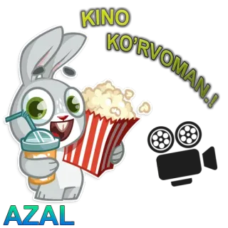 🍟 KINO
KO'RVOMAN! Kino, Film, Hase, Popcorn, Cartoon telegram sticker