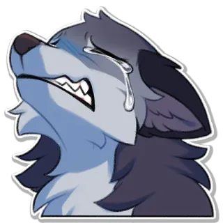 😭 crying, sad, wolf, tears, animal telegram sticker