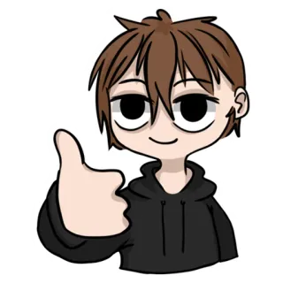 👍 Kreskówka, Postać, Kciuk w górę, Pozytywny, Aprobata, Zgoda whatsapp sticker