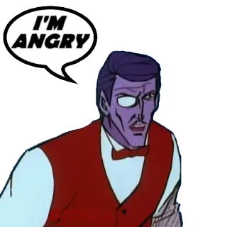 😠 I'M ANGRY zły, rozgniewany, sfrustrowany, kreskówka, postać, dymek telegram sticker