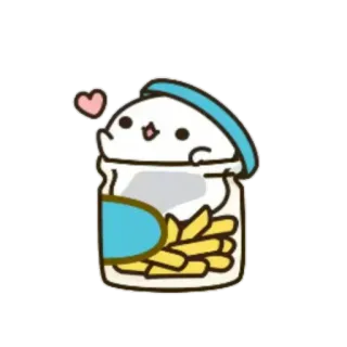 🍥 kot, słodki, słoik, serce, kawaii telegram sticker