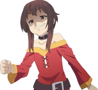 😏 Megumin Konosuba Anime, Megumin, Konosuba, Arrogant, Mädchen, Magier whatsapp sticker