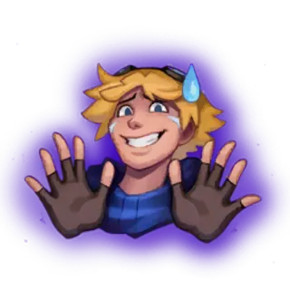 😮 Ezreal League of Legends Ezreal, League of Legends, fear, nervous, scared, meme, emotion, anxious telegram sticker