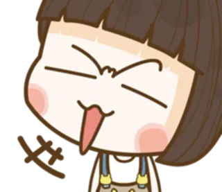 😃 吐 dessin animé, fille, asiatique, mignon, animation telegram sticker
