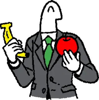 🍎 banana, mela, abito, minimalista, astratto, cartone animato, uomo d'affari telegram sticker