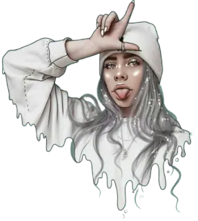 😛 Billie Eilish Billie Eilish, Sängerin, Promi, Loser Zeichen, Musik, Pop telegram sticker