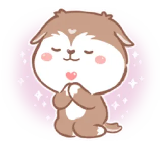 😌 cane, carino, animale, adesivo, kawaii telegram sticker