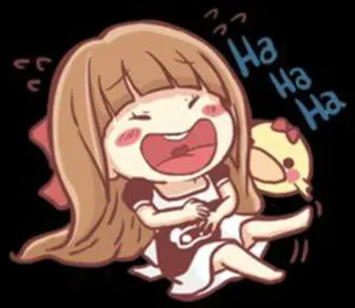 😂 Ha Ha Ha мультфильм, смех, счастливый, девочка, милый telegram sticker